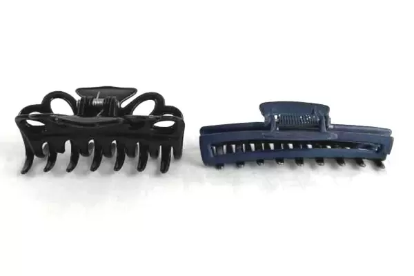 Lot of 6 Vintage Black & Blue Hair Clips Barrettes Retro Accessories