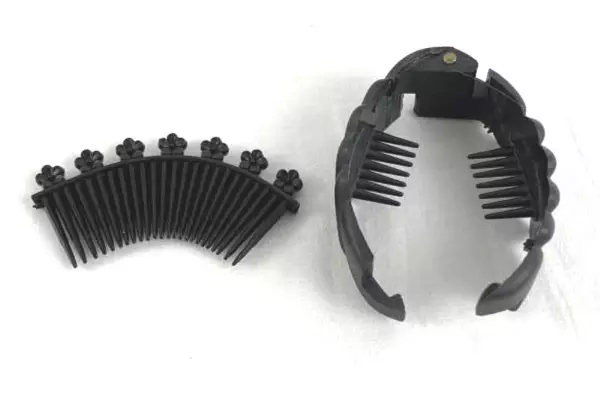 Lot of 6 Vintage Black & Blue Hair Clips Barrettes Retro Accessories