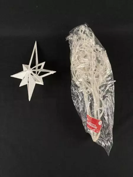 Lot of White & Gold Christmas Tree Ornaments - Holiday Decor Collection