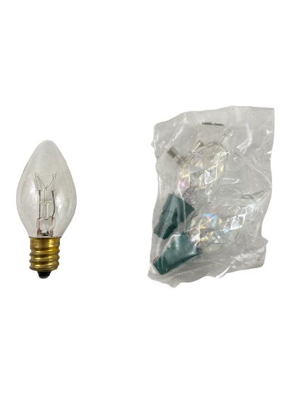 Lot of 14 Vintage C7 Christmas Light Bulbs for Crafting - Blue, Clear, Orange