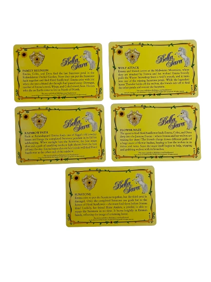 Lot of 5 Bella Sara Trading Cards - Wolf Attack, Family Reunion & More!