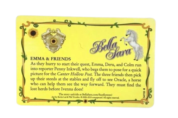 Bella Sara Emma & Friends S47/55 Trading Card Horse Canter Hallow Post