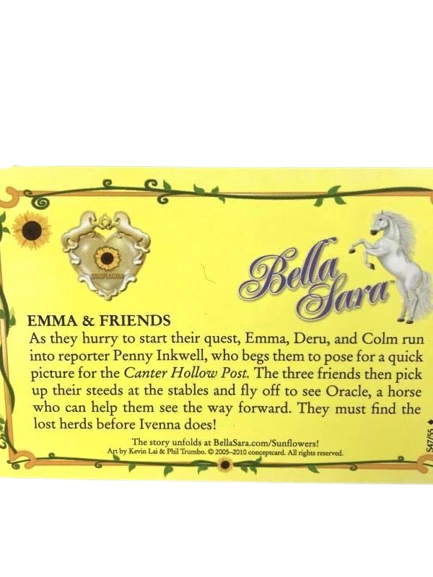 Bella Sara Emma & Friends S47/55 Trading Card Horse Canter Hallow Post