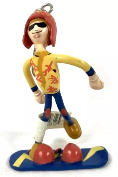 Kid Galaxy Bendable Snowboarder Stinkbug Keychain 4" Multicolor