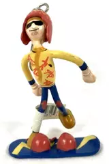 Kid Galaxy Bendable Snowboarder Stinkbug Keychain 4" Multicolor