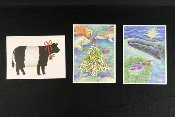 Lot of 3 Susan West Thomas Ocean-Themed Greeting Cards - Litho USA