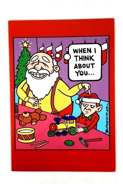 Paper Moon 1994 Santa Elf Holiday Card - "When I Think About You"