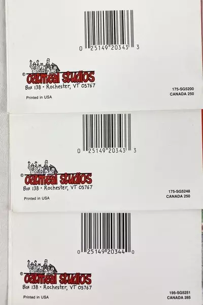 Lot of 3 Vintage Oatmeal Studios Christmas Cards with Fun Designs