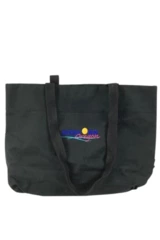 Vintage Gemline Black Canvas Tote Bag Medford Oregon 12"x17" Double Handle