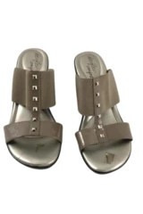 Dexflex Comfort Women's Size 8 Taupe Wedge Sandals Open Toe Studded Lot