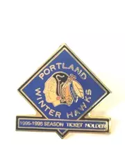 Lapel Pin WHL Portland Winterhawks Hockey 1995-96 Season Ticket Holder