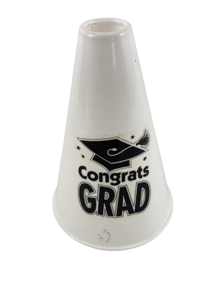 Congrats Grad Megaphone & 3 Pom Poms Graduation Accessories Set Lot