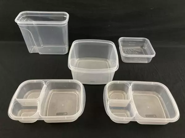 Lot of 5 Clear Plastic Food Storage Containers No Lids Kitchen Home