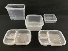 Lot of 5 Clear Plastic Food Storage Containers No Lids Kitchen Home