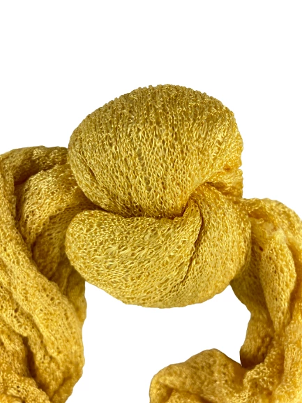 Vintage Golden Yellow Knit Crochet Headband Tie Knot Retro Hair Accessory