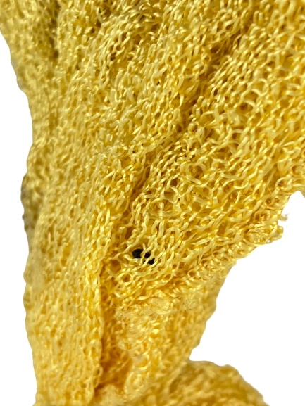 Vintage Golden Yellow Knit Crochet Headband Tie Knot Retro Hair Accessory