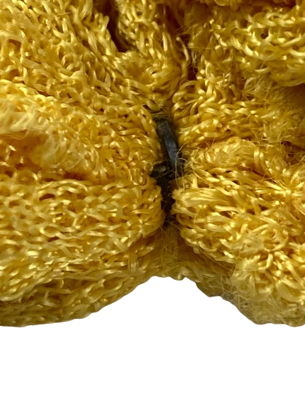 Vintage Golden Yellow Knit Crochet Headband Tie Knot Retro Hair Accessory