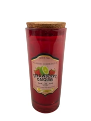 DecoGlow Strawberry Daiquiri Soy Candle with Cork Lid - Pre-Owned 5.5" Tall
