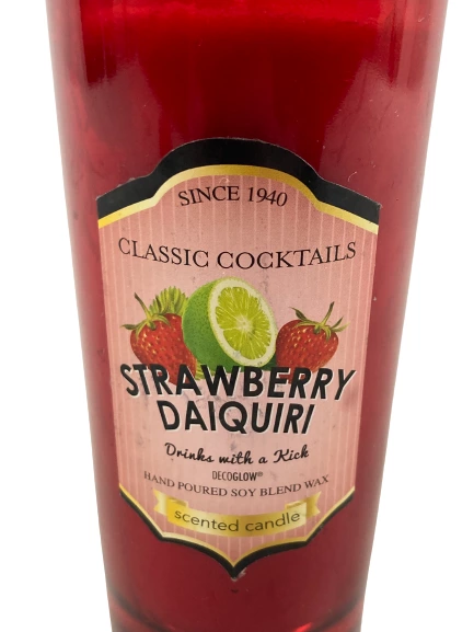 DecoGlow Strawberry Daiquiri Soy Candle with Cork Lid - Pre-Owned 5.5" Tall