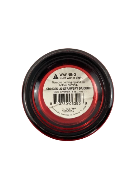 DecoGlow Strawberry Daiquiri Soy Candle with Cork Lid - Pre-Owned 5.5" Tall