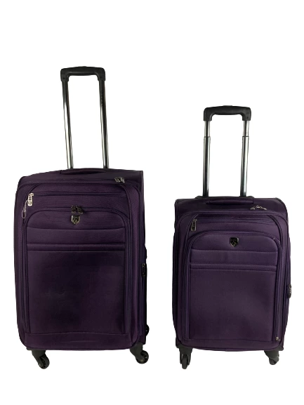 Lot of 2 TPRC Purple Roller Luggage Suitcases Pre-owned Good Condition