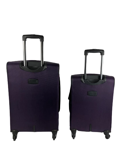 Lot of 2 TPRC Purple Roller Luggage Suitcases Pre-owned Good Condition