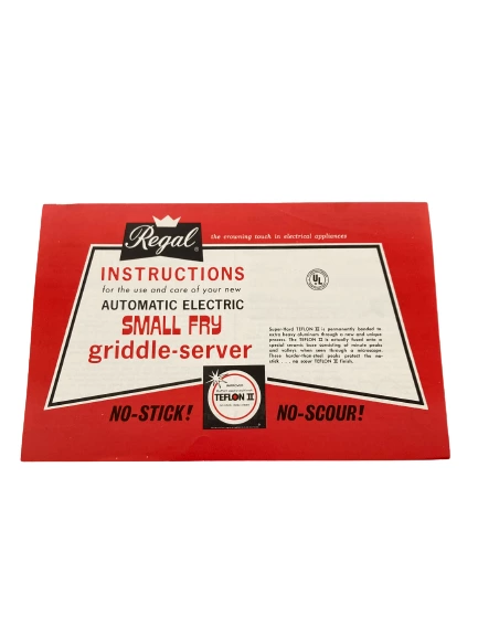 Vintage Regal Automatic Electric Small Fry Griddle Server Manual Good Condition