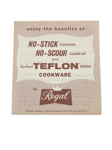 Lot of Vintage Du Pont Teflon Regal Cookware Instruction Sheets & Ads