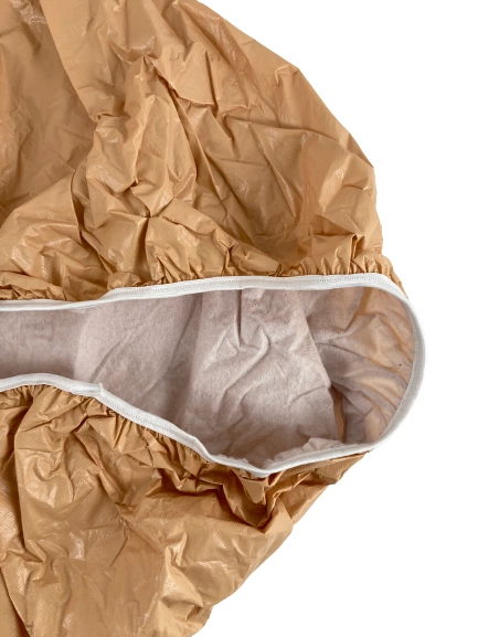 Vintage Beige Oval Vinyl Tablecloth with Elastic Band 48x36 Inch