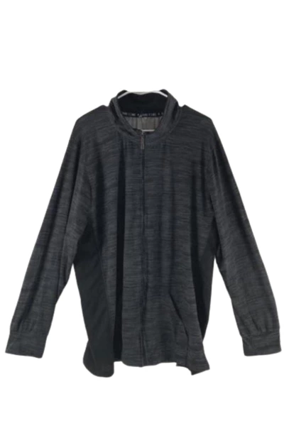 Game Time Women's 2X Black Heather Athletic Jacket Long Sleeve with Pockets