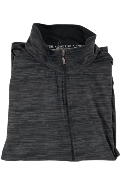 Game Time Women's 2X Black Heather Athletic Jacket Long Sleeve with Pockets