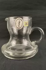 Italglass Mouth Blown Glass Souffle Bouche Creamer Pitcher With Handle