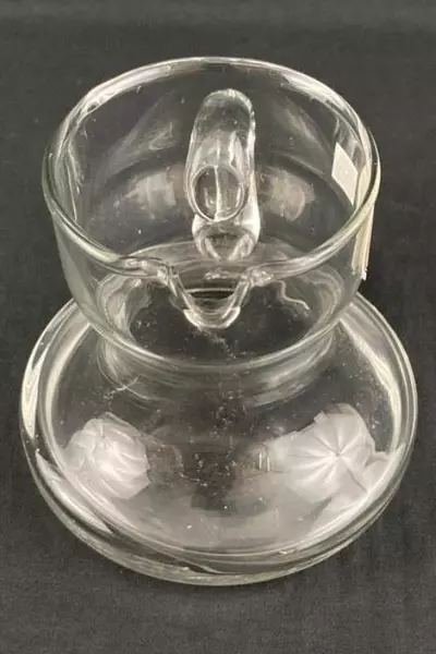 Italglass Mouth Blown Glass Souffle Bouche Creamer Pitcher With Handle