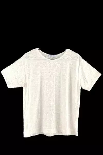 Vintage Pacer Women's XL White Lace Semi-Sheer Top - Good Condition, Stain
