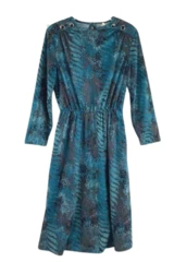 Vtg Blair Women's Size 12 Fit & Flare Dress Green Purple Abstract Retro