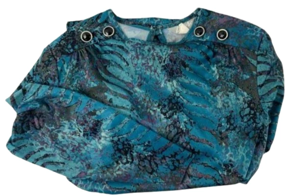 Vtg Blair Women's Size 12 Fit & Flare Dress Green Purple Abstract Retro