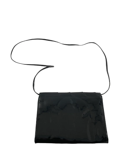 Vintage Marshall Fields Black Faux Leather Shoulder Bag Purse - Good Condition