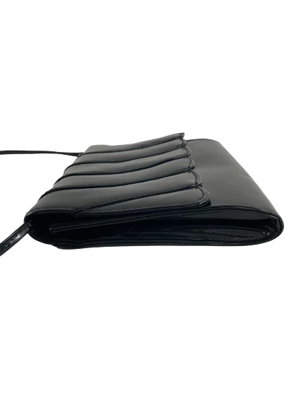 Vintage Marshall Fields Black Faux Leather Shoulder Bag Purse - Good Condition