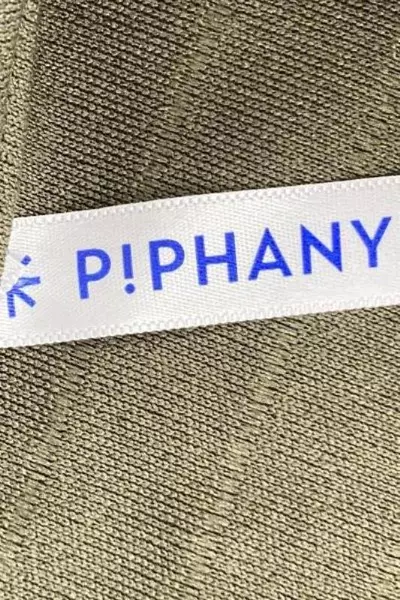 Piphany Women's Large Green Textured Stripe Fit & Flare Midi Dress