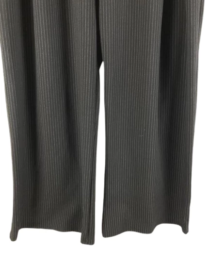 Piphany Women's Small Black White Pinstriped Pleated Pants Elastic Waist NWT