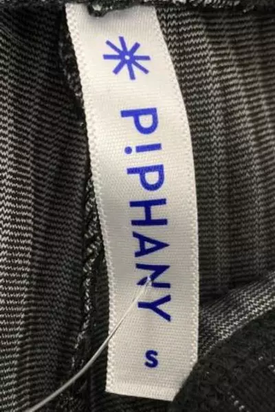 Piphany Women's Small Black White Pinstriped Pleated Pants Elastic Waist NWT