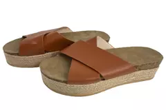 Women's Euro Size 39 Brown Slip-On Platform Espadrilles Sandals - Good Condition