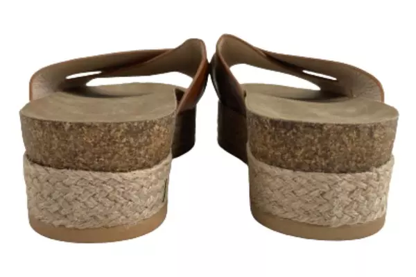 Women's Euro Size 39 Brown Slip-On Platform Espadrilles Sandals - Good Condition