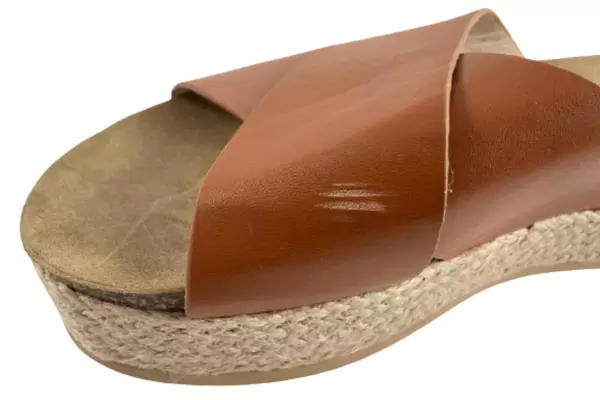 Women's Euro Size 39 Brown Slip-On Platform Espadrilles Sandals - Good Condition