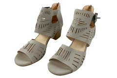 Taupe Euro Size 40 Block Heel Peep Toe Sandals for Women - Good Condition