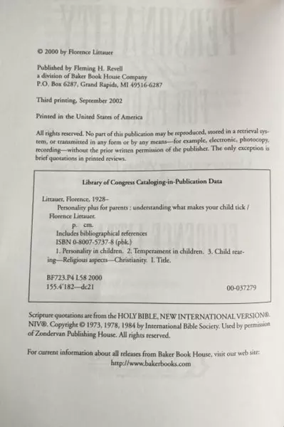 Personality Plus For Parents by Florence Littauer - Paperback Book