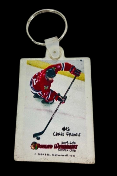 Portland Winterhawks Chris Francis #12 Key Chain 2009-2010 Good Condition