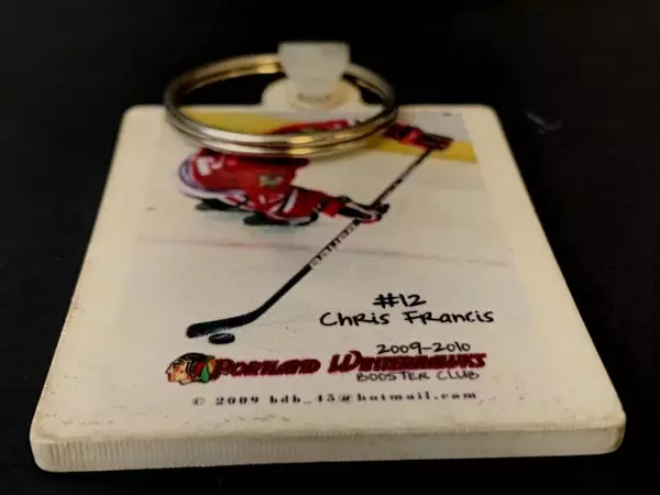 Portland Winterhawks Chris Francis #12 Key Chain 2009-2010 Good Condition