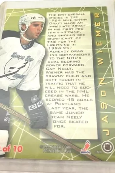 Lot of 1994-95 Fleer Ultra NHL Jason Wiemer Rookie Cards - Mint Condition