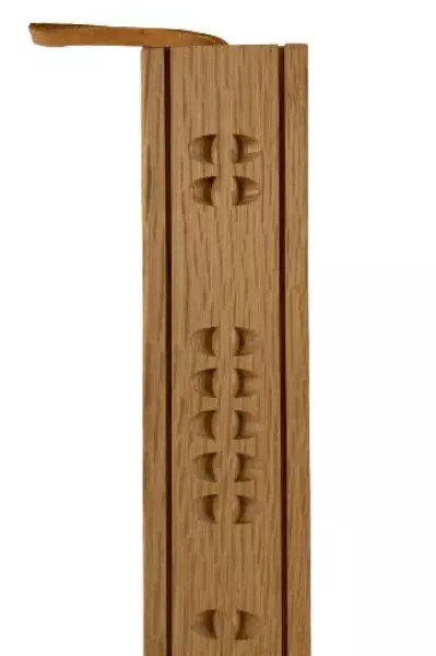 Wooden Tooled Candle Wall Sconce Natural Brown Decor 16" Taper Holder